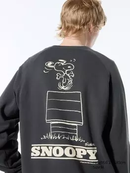 Графическая толстовка peanuts ut Uniqlo, серый