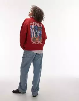 Графический le fruit oversize-свитшот красного цвета Topshop