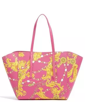 Графический шоппер из искусственной кожи Versace Jeans Couture, розовый