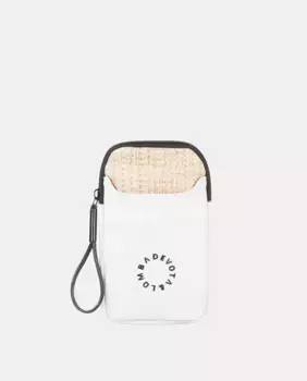 График сумки для мобильного телефона в кремово-белом цвете Devota & Lomba, белый