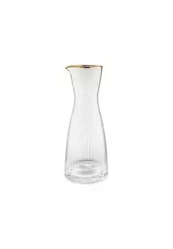 Графин GOLDEN TWENTIES с золотым ободком и бороздками 1л Butlers, transparent