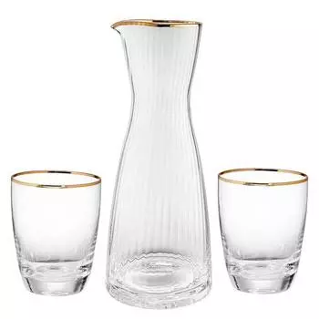 Графин с 2 стаканами golden twenties Butlers, желтый