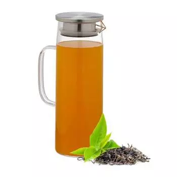 Графин стеклянный с крышкой 1,2 литра. Relaxdays, серебряный