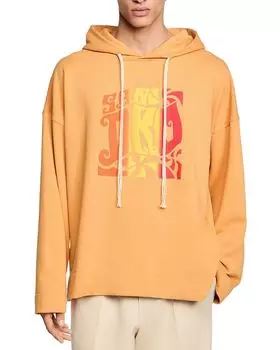 Графитовый оверсайз худи Sandro, оранжевый