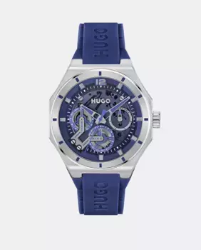 Grail Skeleton 1530375 Многофункциональные синие силиконовые мужские часы Hugo