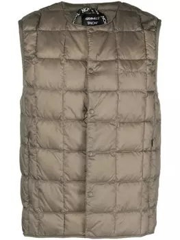 Gramicci дутый жилет с вышитым логотипом, серый