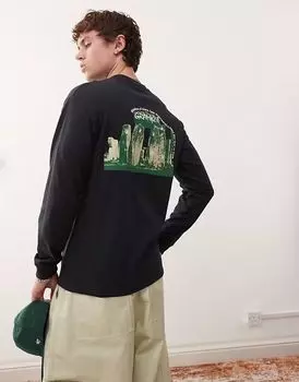 Gramicci - Футболка с длинными рукавами черного цвета с графическим принтом Стоунхенджа