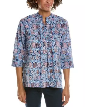 Гранатовая блузка с защипами Pomegranate, синий