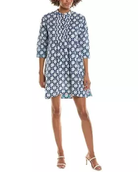 Гранатовое платье прямого кроя с защипами Pomegranate, синий