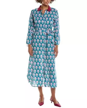 Гранатовое платье-рубашка Shifty Pomegranate, синий