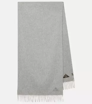 Гранде Унита бахромчатый кашемировый шарф Loro Piana, Flannel Melange