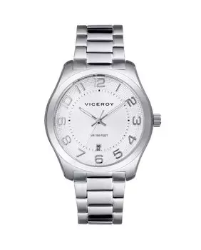 Грандиозные мужские часы 3 стальные стрелки Viceroy, серебро