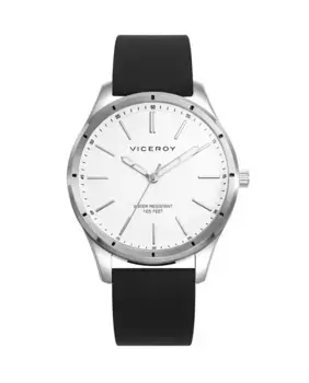 Грандиозные мужские часы в стальном корпусе с черным силиконовым ремешком Viceroy, черный