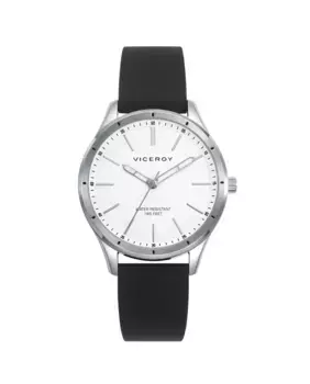 Грандиозные женские часы со стальным корпусом и черным силиконовым ремешком Viceroy, черный