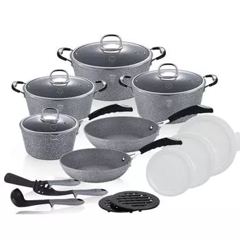 Гранитные горшки Berlinger Haus, 18 элементов BH6196 BerlingerHaus, серый