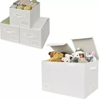 GRANNY SAYS Набор из 1 очень больших прямоугольных контейнеров для хранения и 3 прямоугольных контейнеров для хранения в шкафу