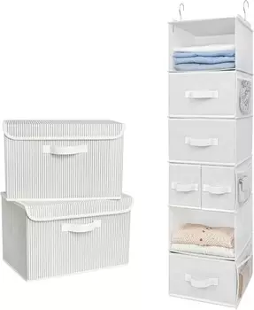 GRANNY SAYS Набор из 2 декоративных контейнеров для хранения с ручками и 1 подвесной полки для хранения