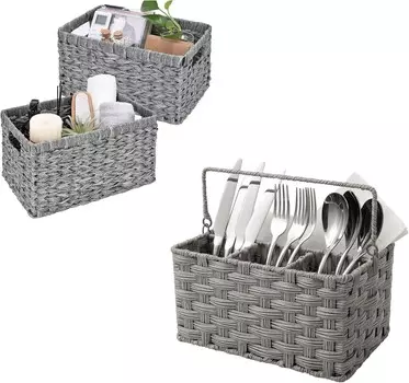 GRANNY SAYS Набор из 2 декоративных корзин и 1 упаковки органайзера для хранения столового серебра