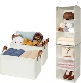 GRANNY SAYS Набор из 2 контейнеров для хранения с ручками и 1 подвесной полки для хранения