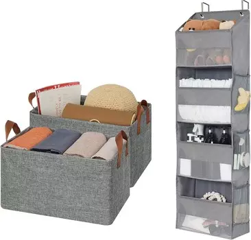 GRANNY SAYS Набор из 2 корзин для хранения в спальне и 1 дверного органайзера для хранения пряжи