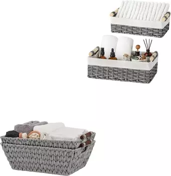 GRANNY SAYS Набор из 2 плетеных корзин для хранения и 2 полочных корзин для хранения вещей