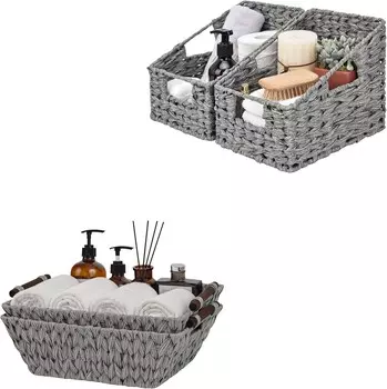 GRANNY SAYS Набор из 2 плетеных корзин для организации вещей и 2 плетеных корзин для хранения на полках