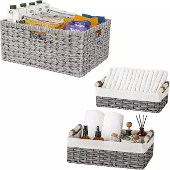 GRANNY SAYS Набор из 2 плетеных корзин для хранения и 1 большая корзина для хранения