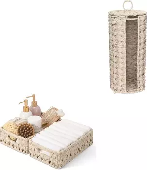 GRANNY SAYS Набор из 2 плетеных корзин для хранения и 1 держателя для туалетной бумаги