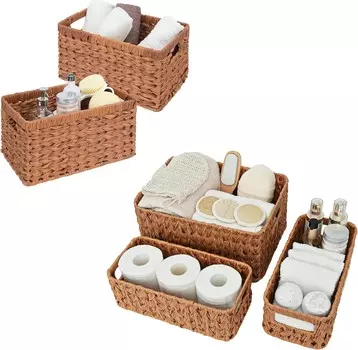 GRANNY SAYS Набор из 2 плетеных корзин и 3 плетеных корзин для хранения вещей для организации вещей