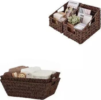 GRANNY SAYS Набор из 2 плетеных корзин для хранения вещей и 2 плетеных корзин для хранения вещей