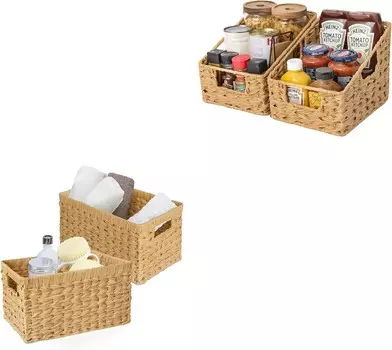 GRANNY SAYS Набор из 2 плетеных корзин и 2 плетеных корзин-полок