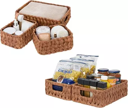 GRANNY SAYS Набор из 2 плетеных корзин для хранения и 3 плетеных корзин для хранения для домашнего офиса