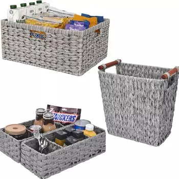 GRANNY SAYS Набор из 3 комплектов плетеных корзин для хранения вещей для гостиной