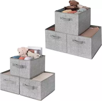 GRANNY SAYS Набор из 3 контейнеров для хранения вещей в шкафу и 3 контейнера прямоугольных контейнеров без крышек