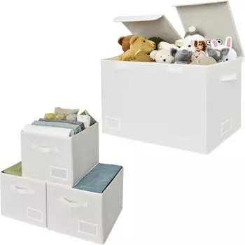 GRANNY SAYS Набор из 3 коробок для хранения в шкафу и 1 очень большого контейнера для хранения с крышкой