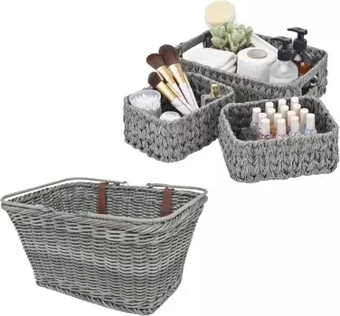 GRANNY SAYS Набор из 3 корзин-полок для хранения вещей и 1 упаковки велосипедных корзин для взрослых велосипедов