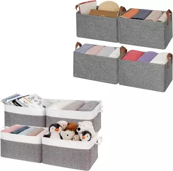 GRANNY SAYS Набор из 4 корзин для хранения с металлическим каркасом и 4 очень больших корзин с полками