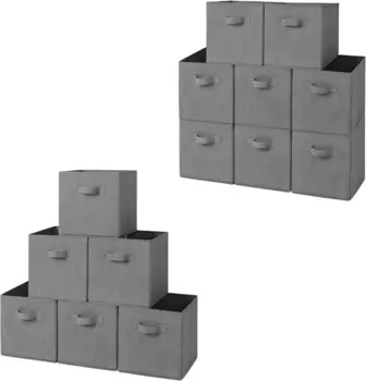 GRANNY SAYS Набор из 6 серых контейнеров для хранения кубиков и 8 контейнеров для хранения серых кубиков