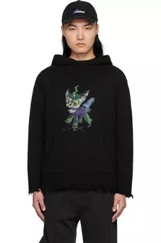 Гранжевый худи с капюшоном и принтом Monster Pony We11Done, черный