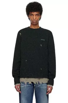 Гранжевый вязаный свитер We11Done, синий