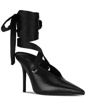 Гратео Скульптурные Высокие Каблуки Шнурованные Мюли Jeffrey Campbell, черный