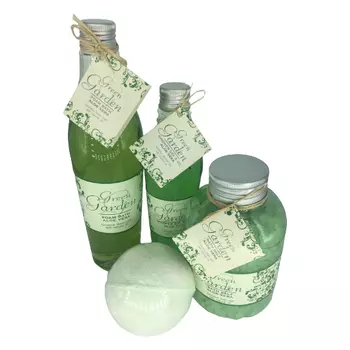 Green Garden Aloe Vera набор: гель для душа 250 мл + пена для ванны 400 мл + шарик для ванны 100 г + соль для ванны 600 г