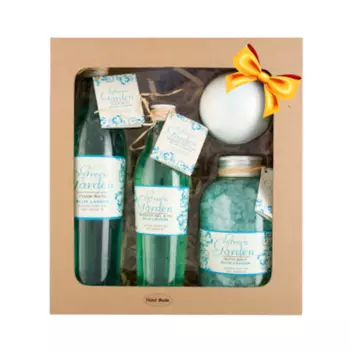 Green Garden Blue Lagoon набор: гель для душа 250 мл + пена для ванны 400 мл + шарик для ванны 100 г + соль для ванны 600 г
