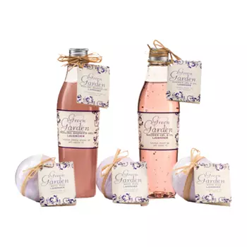 Green Garden Lavender набор: пена для ванны, 400 мл + гель для душа, 250 мл + соль для ванны, 600 г + шарик для ванны, 3x100 г
