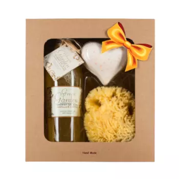 Green Garden набор: гель для душа, 250 мл + бомбочка для ванны Vanilla&Coffee, 100 г + спонж для тела, 1 шт.