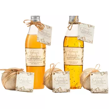 Green Garden Vanilla&Coffee набор: пена для ванны, 400 мл + гель для душа, 250 мл + соль для ванны, 600 г + шарик для ванны, 3x100 г