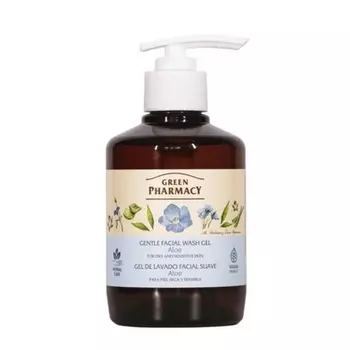 Green Pharmacy Нежный очищающий гель для лица с алоэ и алоэ, Elfa Pharm