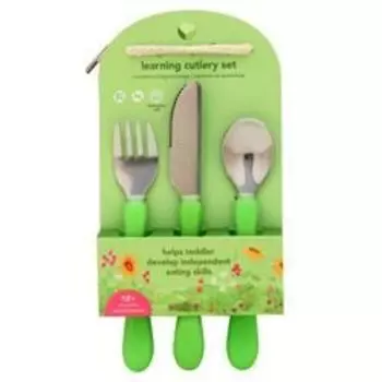 Green Sprouts Обучающий набор столовых приборов 12+ месяцев (зеленый) 1 шт