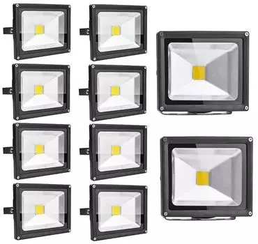 Greenmigo 10x 20W прожекторы холодный белый алюминиевый корпус IP65 водонепроницаемый светодиодный светильник настенный светильник прожектор заливающее освещение светодиодный садовый светильник уличный стальной