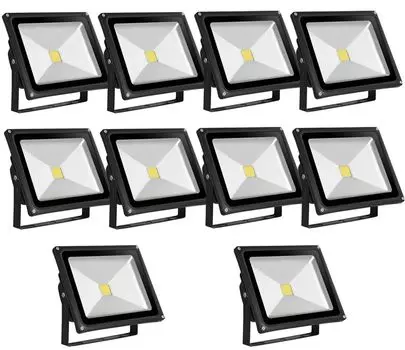 Greenmigo 10x 50 Вт светодиодный прожектор теплый белый черный алюминиевый корпус IP65 водонепроницаемый светодиодный светильник настенный светильник прожектор прожектор светодиодный садовый светильник уличный стальной